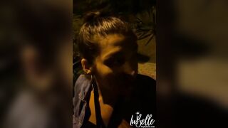 Hot Brunette Sucks Friend’s Dick Outside Car In Public After Party